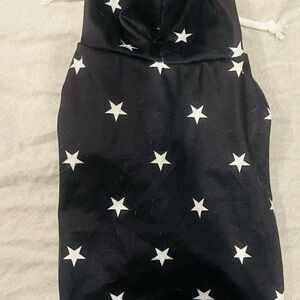 Black Star-Patterned Dog Hoodie